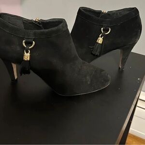 Vince Camuto Black Heeled Boots with Tassel